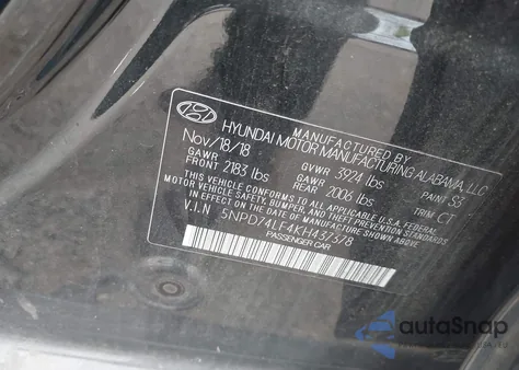 2019 Hyundai Elantra Se из США, поврежденный, VIN 5NPD74LF4KH437378